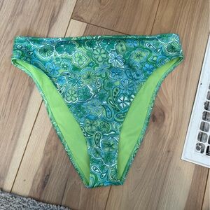 Hollister Green Floral Bikini Bottom